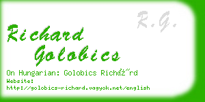 richard golobics business card